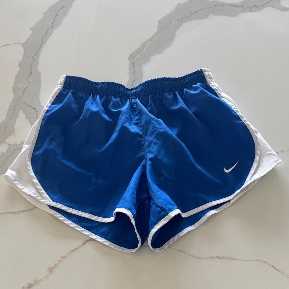 Nike Women's Athletic Shorts in Blue and White